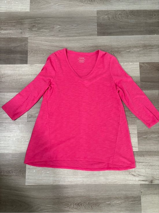 Chico's Tops - Chicos “The Ultimate Tee”  Pink V-Neck 3/4 Sleeve Women's Top